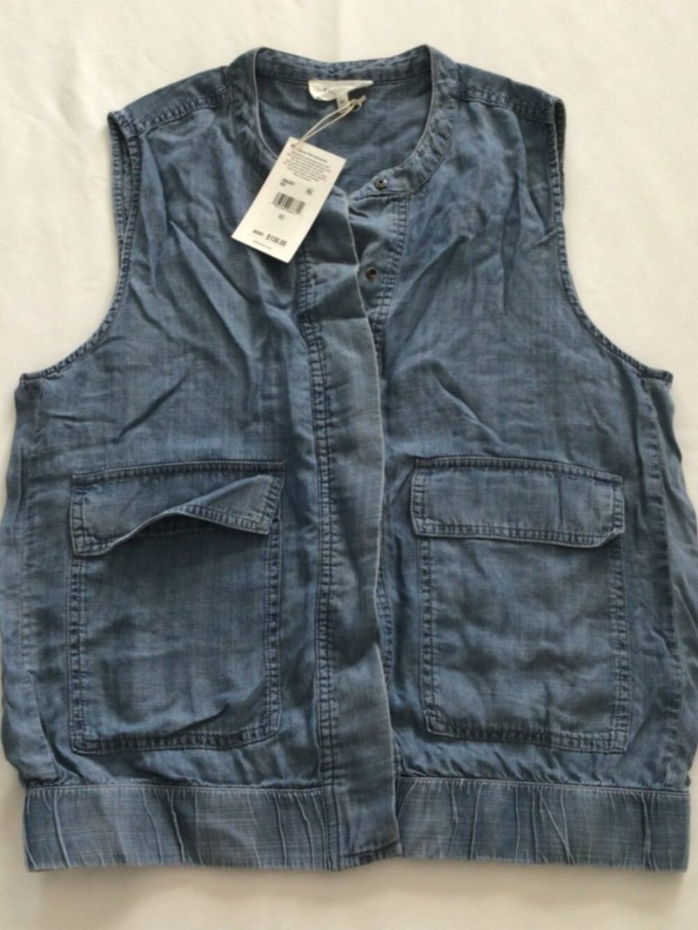 Splendid Chambray Tencel Utility Vest Sz XS